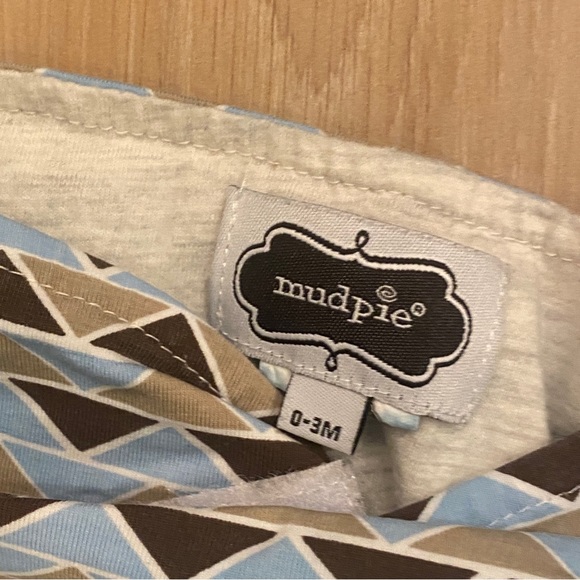 Mud pie infant swaddle wrap blanket sleep sack blue brown 0-3 months - Picture 2 of 4
